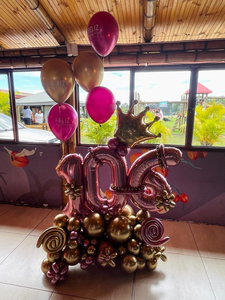 bouquet de globos con numero 40